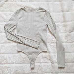 Long Sleeve Textured Bodysuit